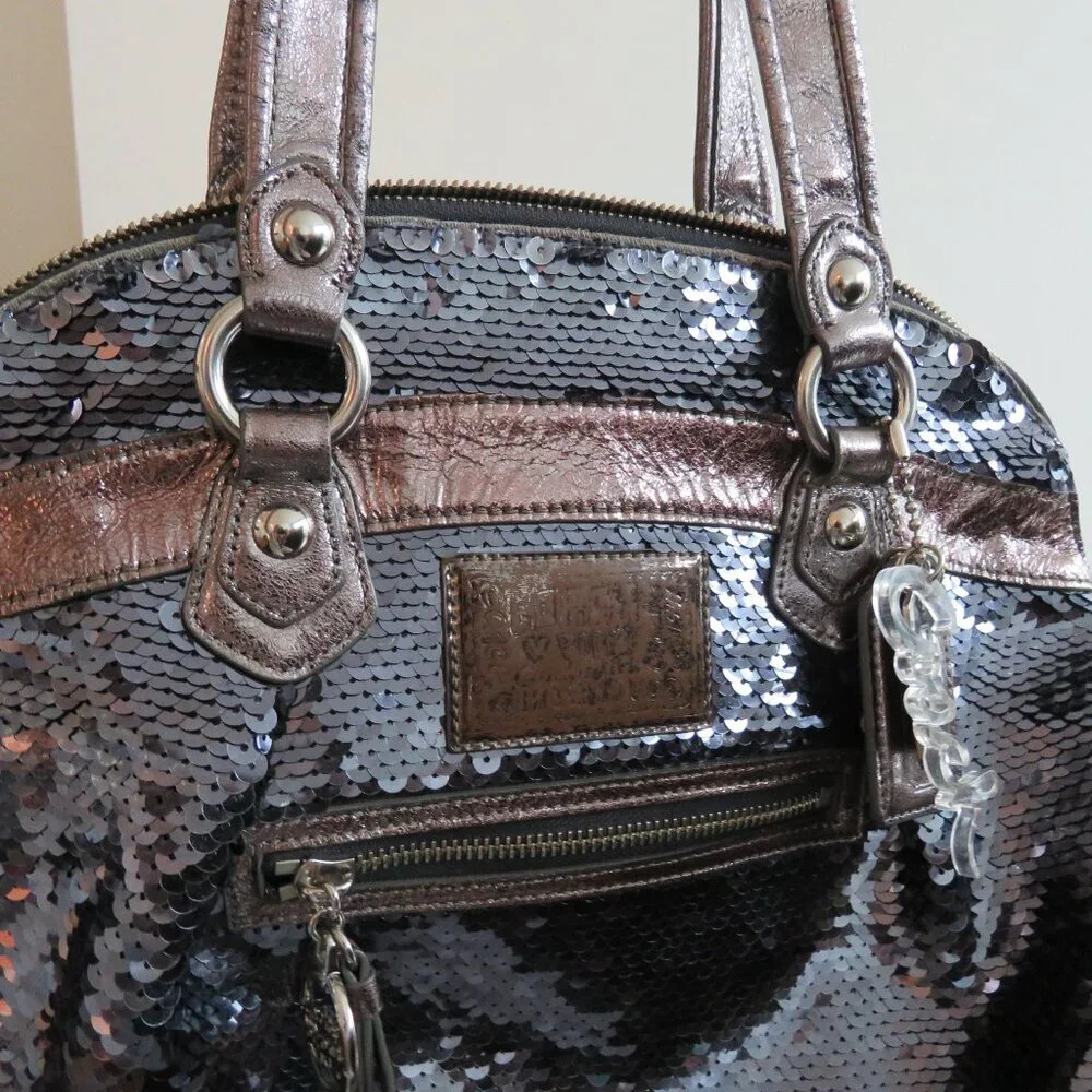 COACH Limited Edition Poppy Spotlight Sequin Metallic Top Handle Crossbody Bag - Picture 6 of 15